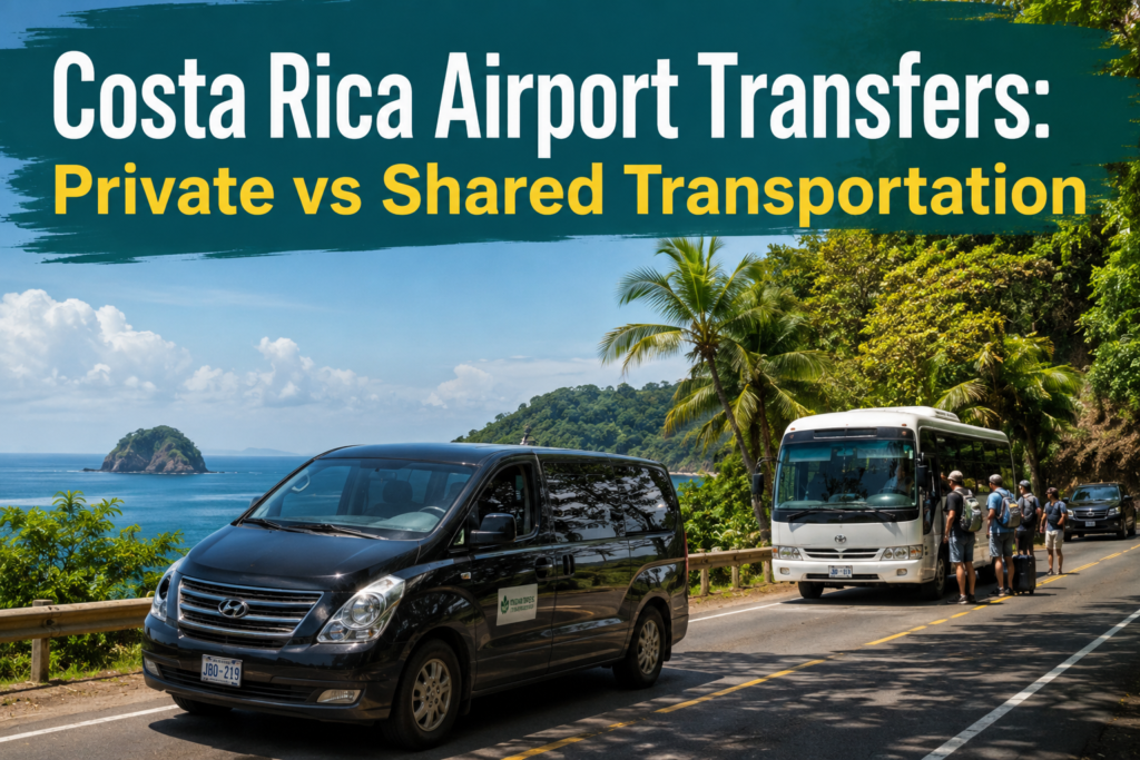 costa rica airport transfers private vs shared.